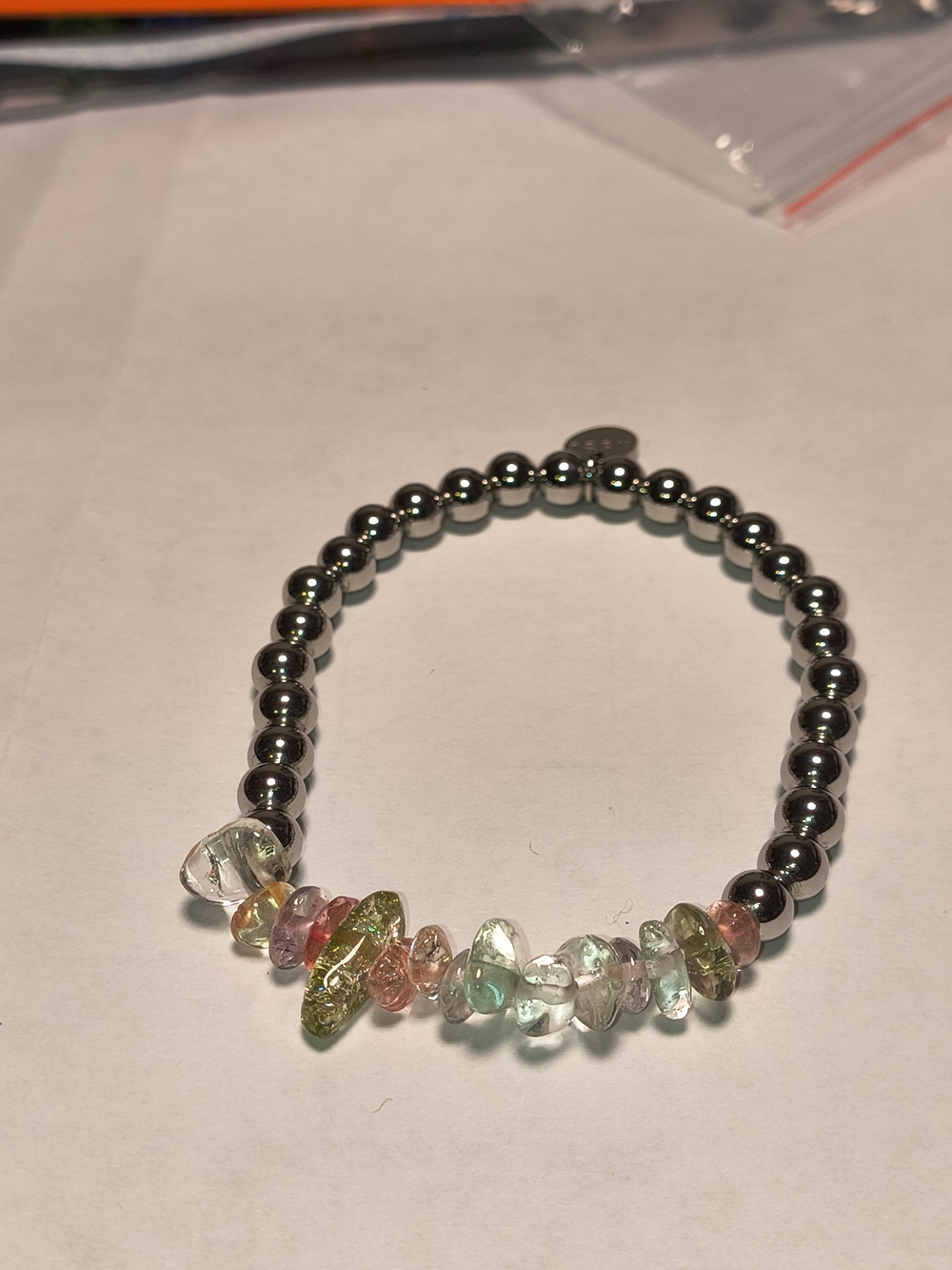 Nogu SilverBeaded Bracelet with Pastel Gemstone Accents